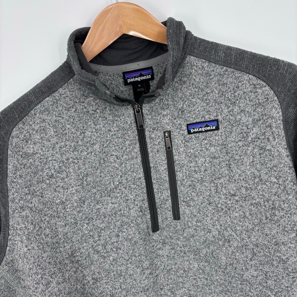 Patagonia Better Sweater 1/4 Zip Pullover Mens XL Gray Fleece Outdoor Hiking